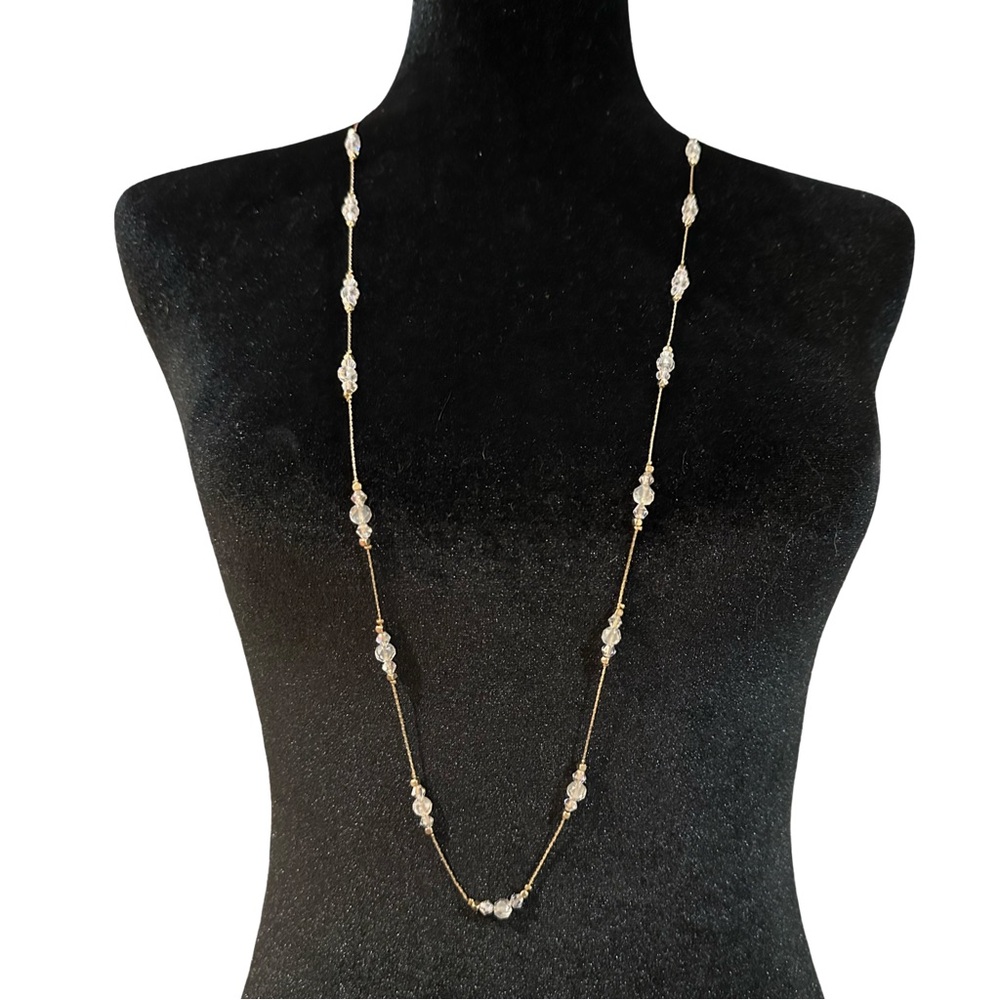 Chain Necklace Crystal Beads Adjustable Length